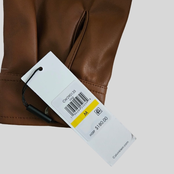 NWT Calvin Klein Faux Leather Jacket Size M - Picture 7 of 10